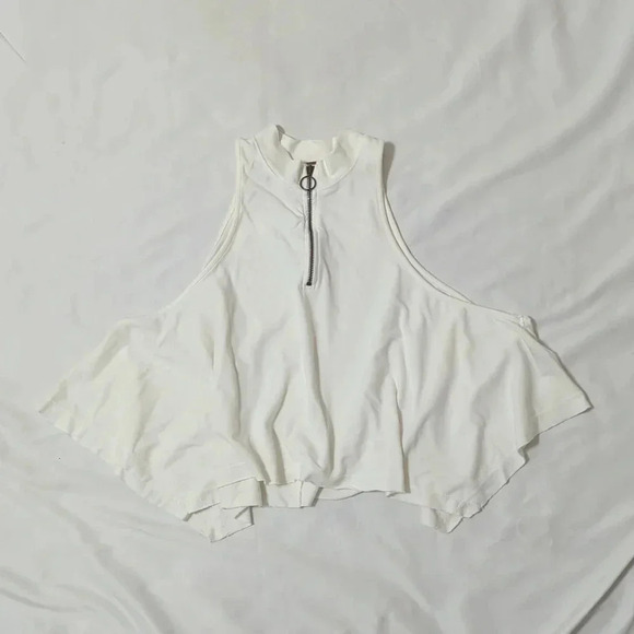 Free People Moon Cake Zip Front Tank, Color Cream Size XS-TP - Picture 2 of 14